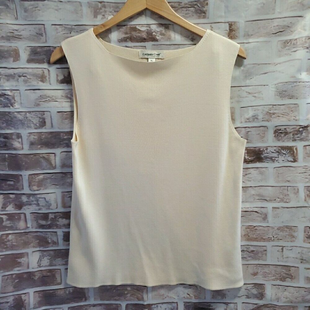 Cold Water Creek Sweater Womens XL 70% Silk Career Wear Minimalist Sophisticated